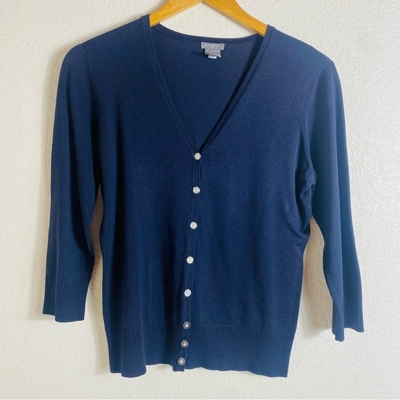 Ann Taylor Sweaters - Ann Taylor Bottom Down Blue Cardigan Size: Medium